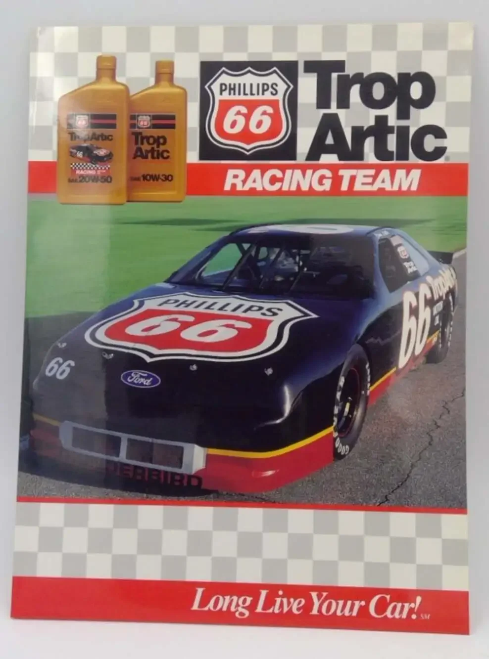1991 Phillips 66 Racing Team NASCAR folder with media flyers; Trop Artic (X2)